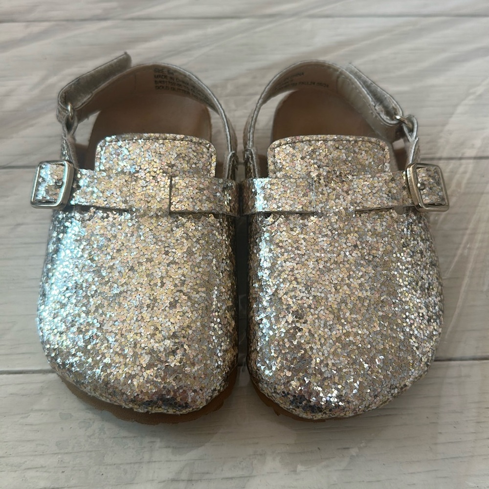 GAP Toddler Glitter Cork Clogs Gold